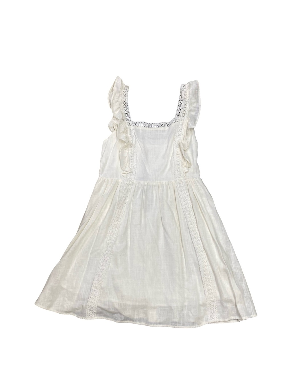 TCB  White Lace Flutter Strap Dress Size Large NWT